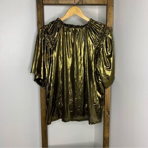 VOY Gold Metallic Women's Top Size S